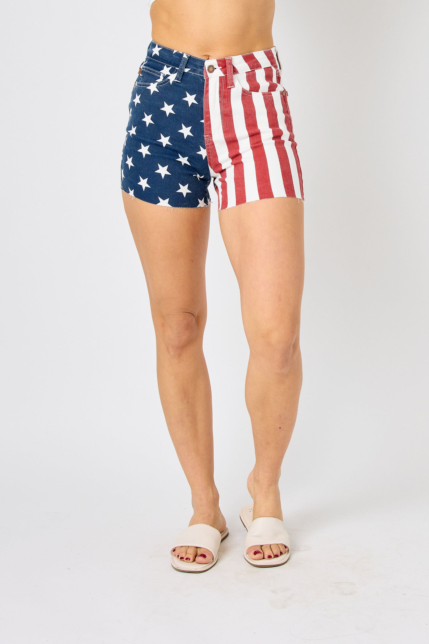 High Wasit Americana Flag Shorts