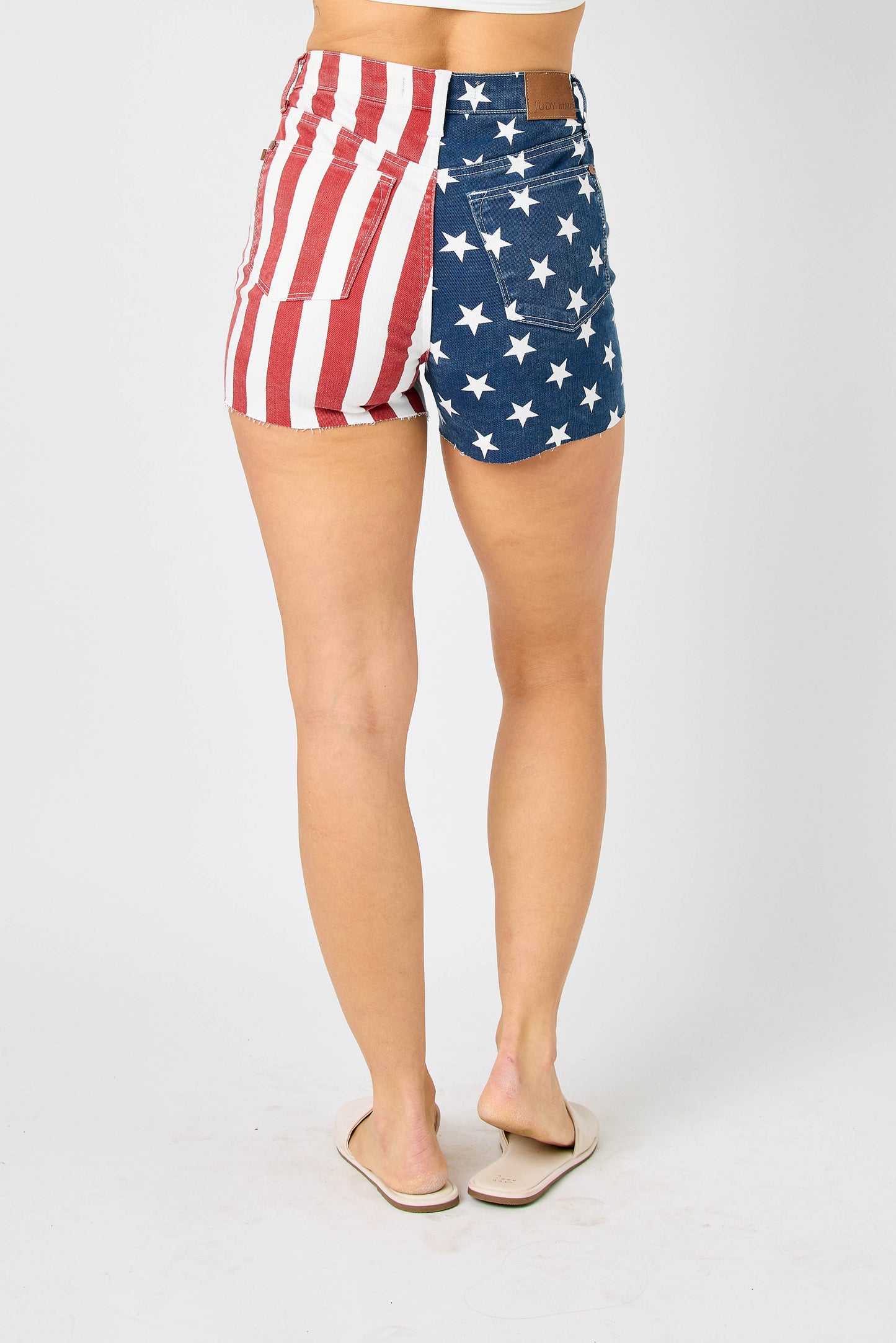 High Wasit Americana Flag Shorts