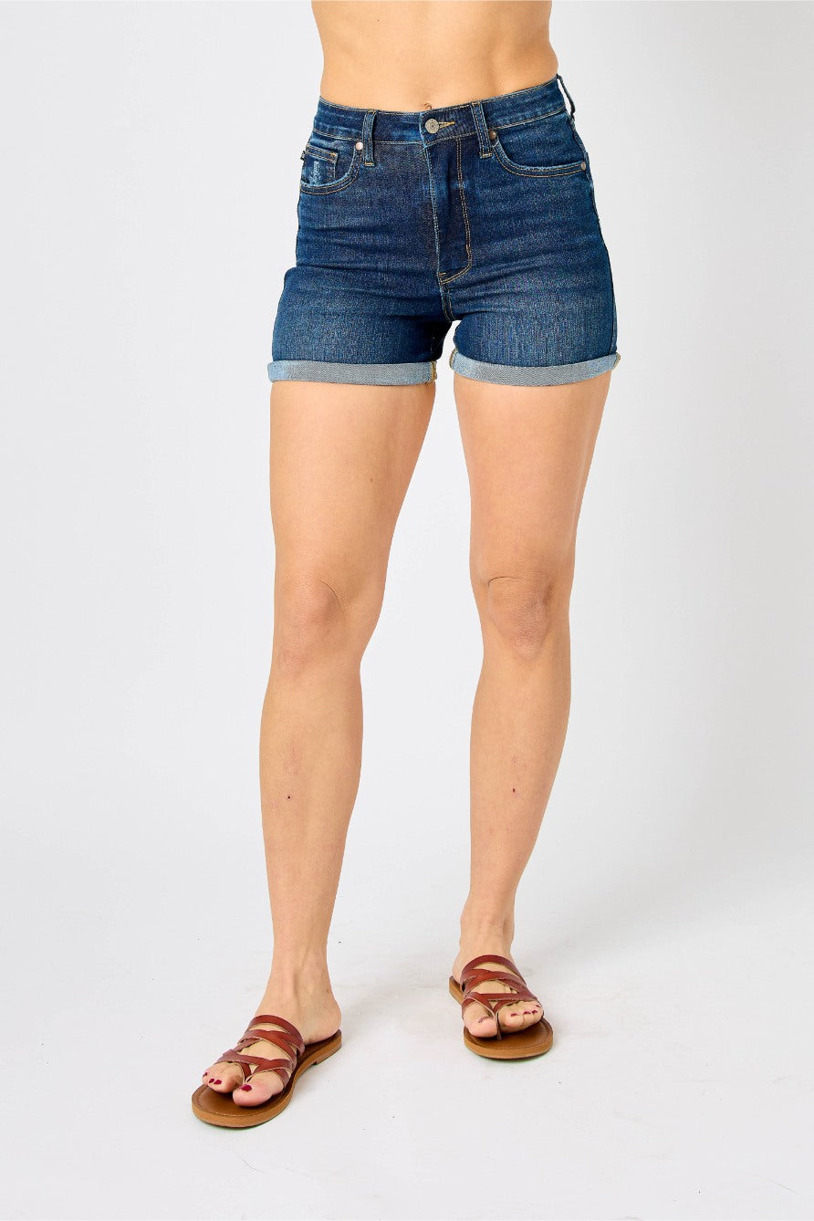 High Waist Tummy Control Cool Denim Shorts