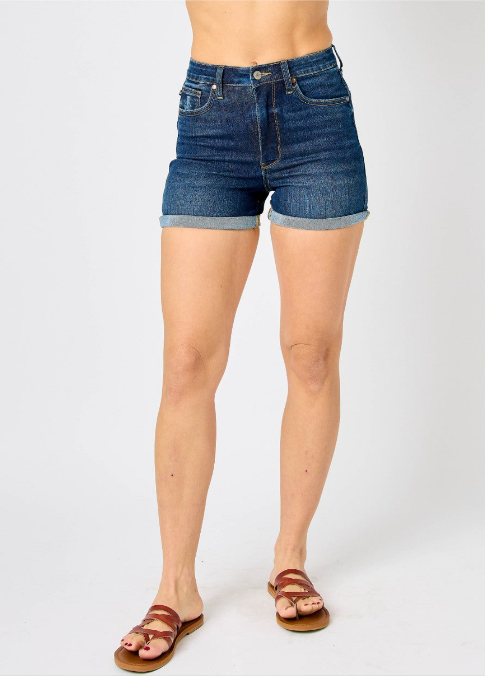 High Waist Tummy Control Cool Denim Shorts