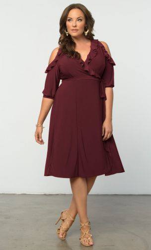 *Kiyanna Beautiful Flirty Wrap Dress Plus Size