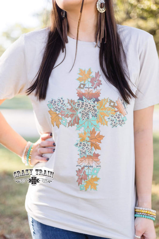 *Fall Leaves Cross Tee