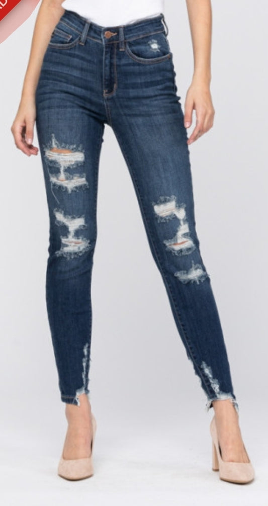 *Cropped Distressed Skinny