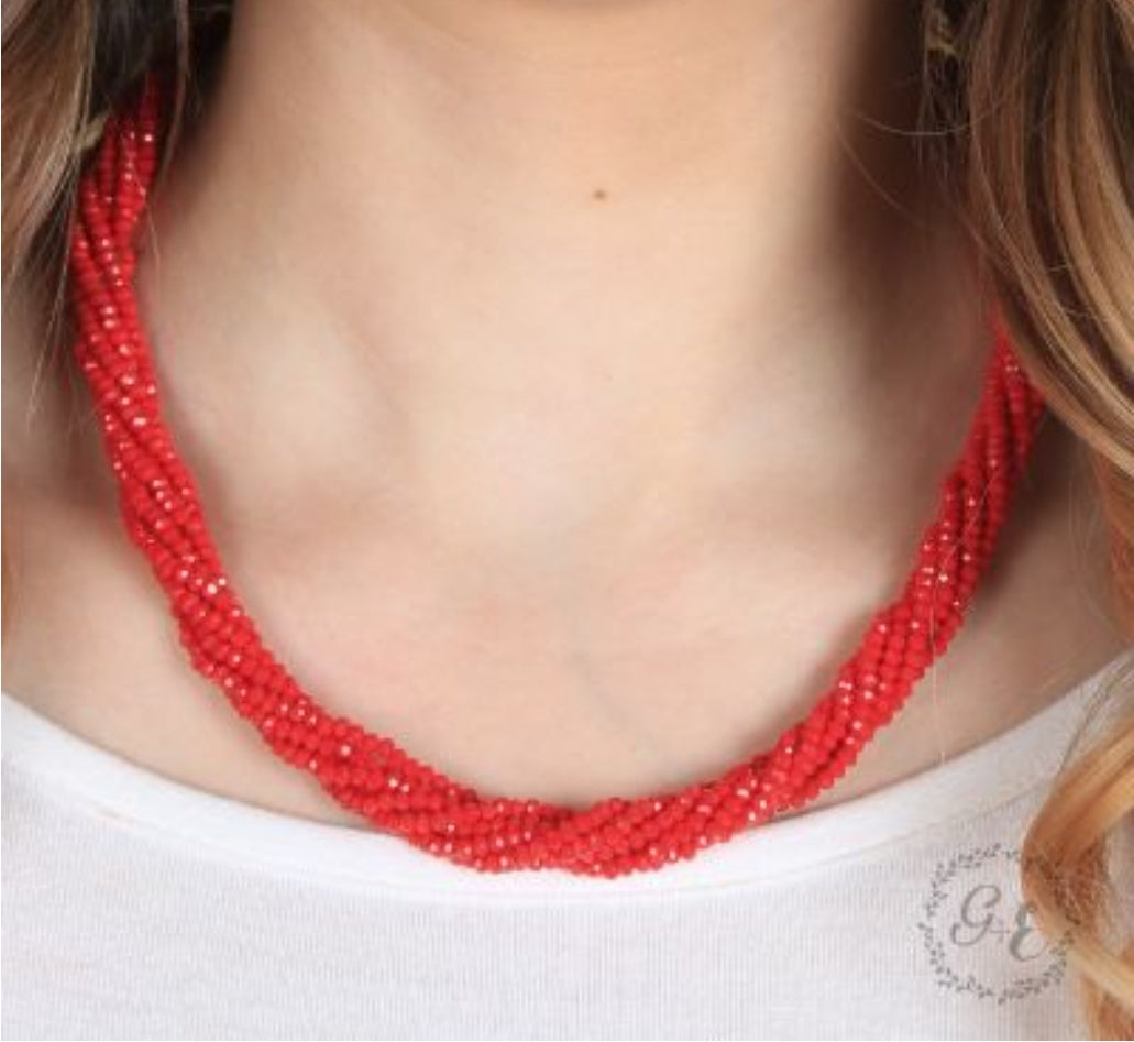*Crystal Necklace - Red