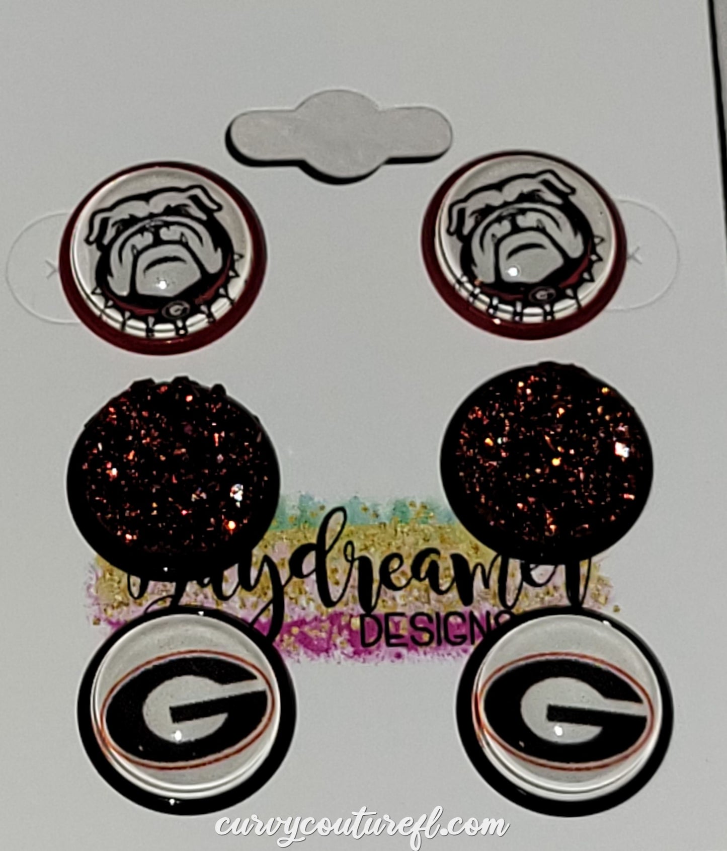 *Georgia Bulldog Earrings 3 pairs